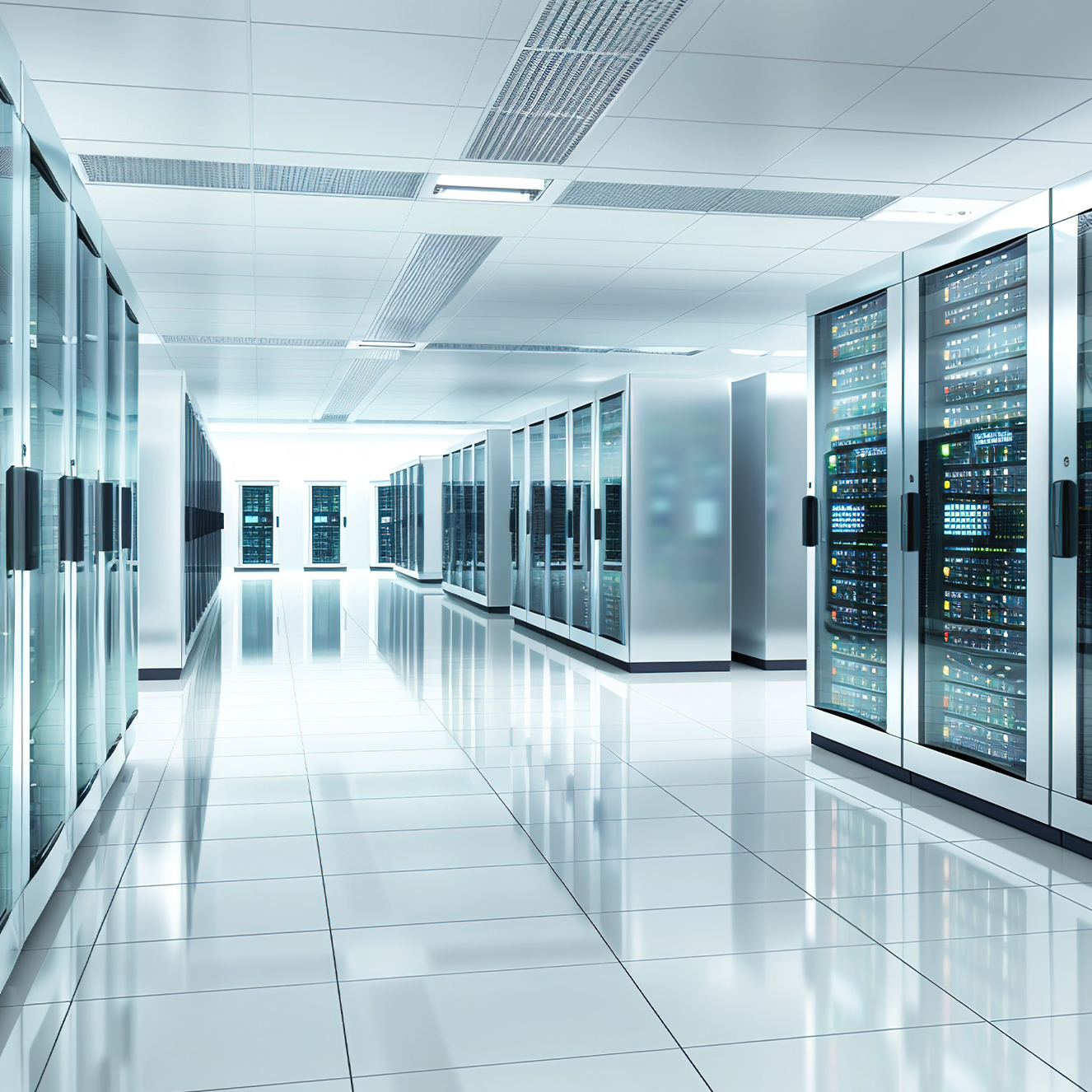 Data centre server cleanroom laminar flow